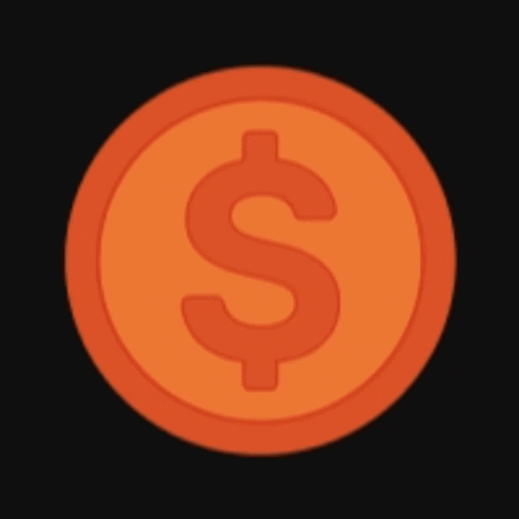 Uma moeda laranja girando para simbolizar a economia de uma folha de pagamento